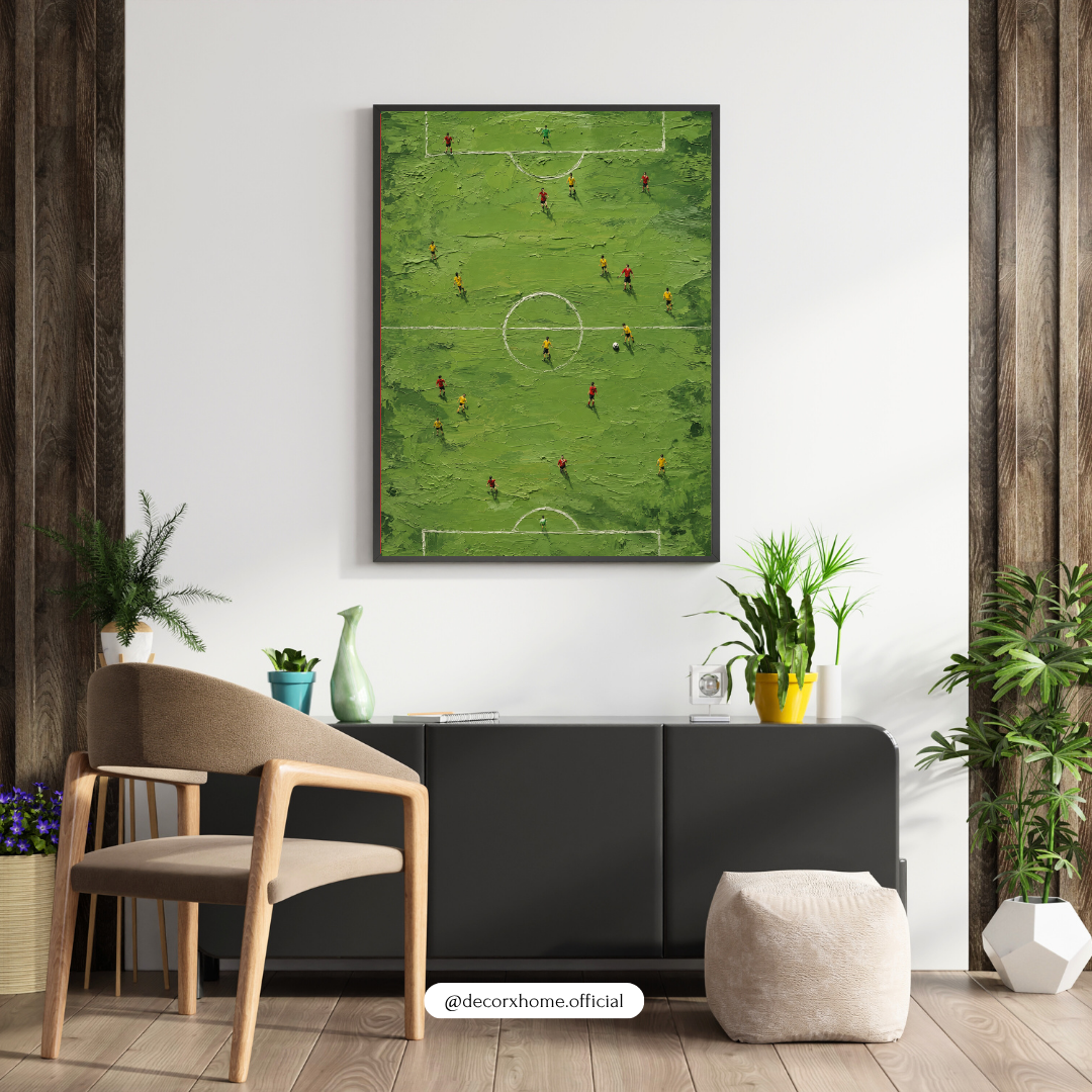 Decorexhome Abstract Football Match Wall Art Poster | Modern Soccer Field Canvas Print | Contemporary Sports Home Decor