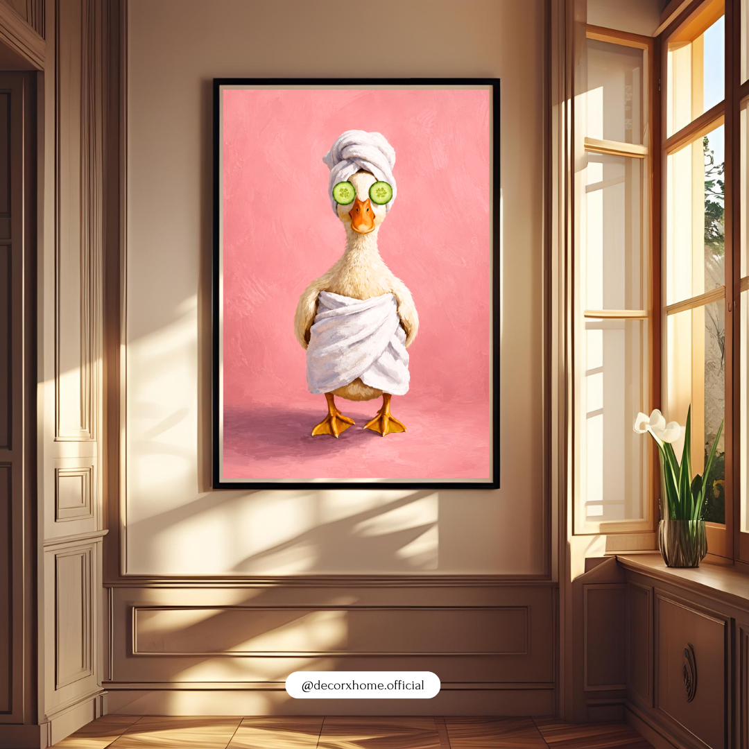 Spa Duck Wall Poster | Relax & Unwind Animal Art by DecorxHome