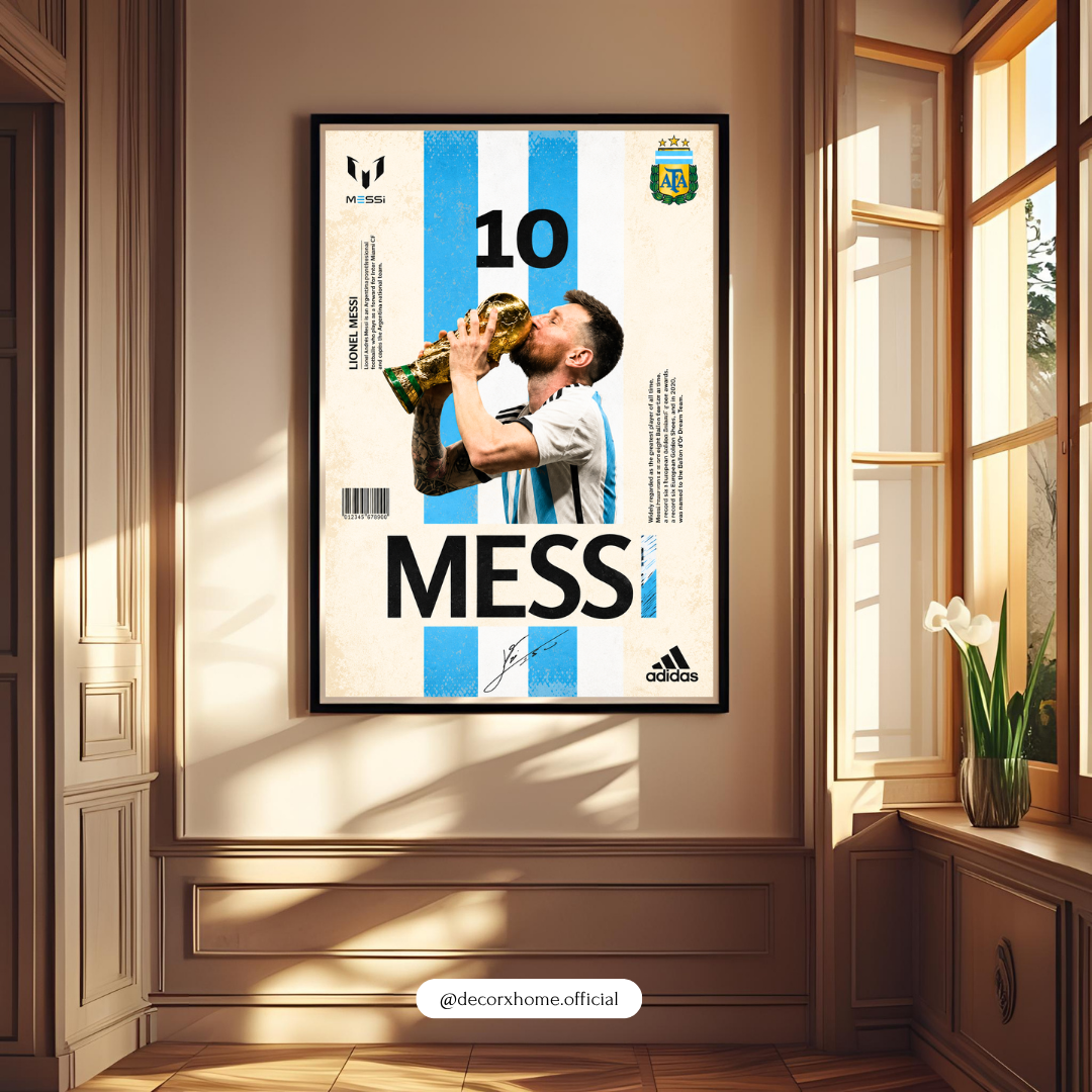 Football Legend World Champion Poster | Trophy Celebration Wall Art by DecorxHome