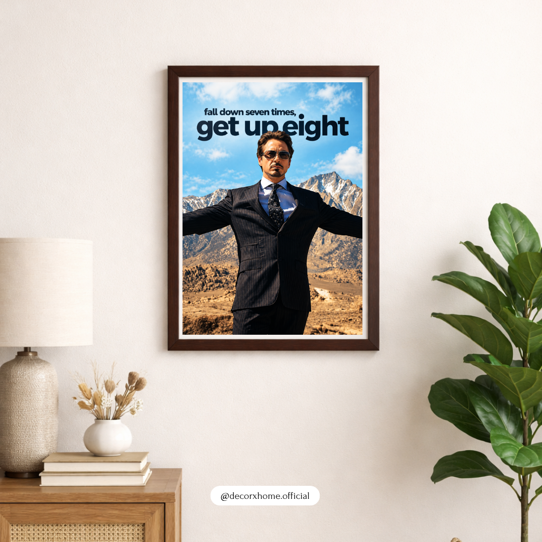 Fall Down Seven Times, Get Up Eight – Motivational Success Wall Poster | Decorexhome