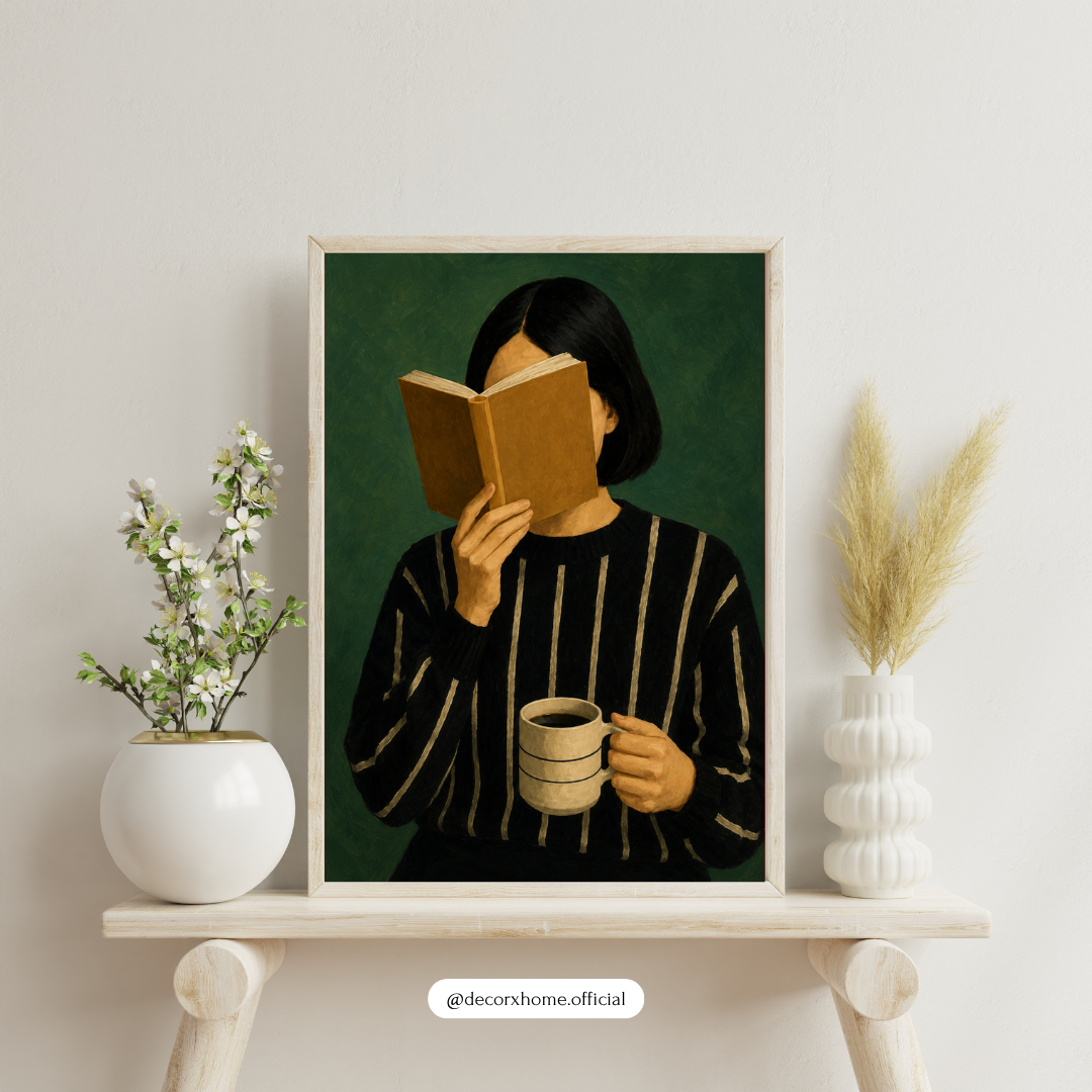 Quiet Reading Moments – Modern Book Lover Wall Art Poster | DecorxHome