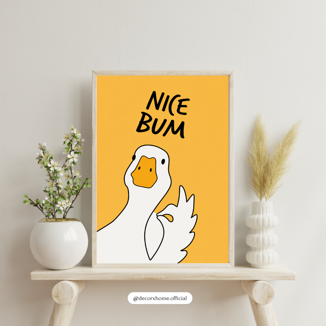 Nice Bum Duck Poster | Funny Bathroom Wall Art Aesthetic Print – Decorxhome