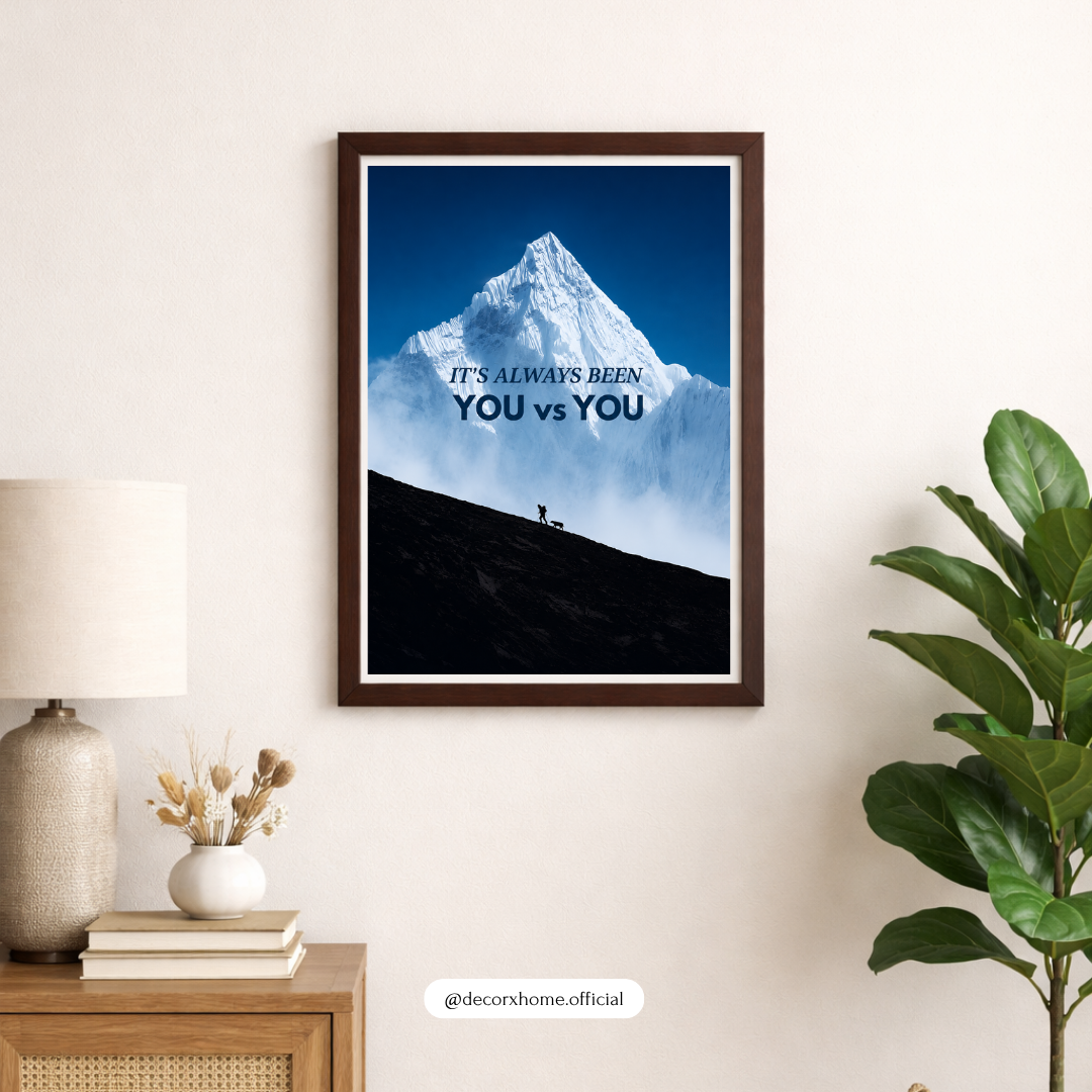 You vs You Mountain Motivational Poster | Self-Improvement Wall Art | Decorexhome