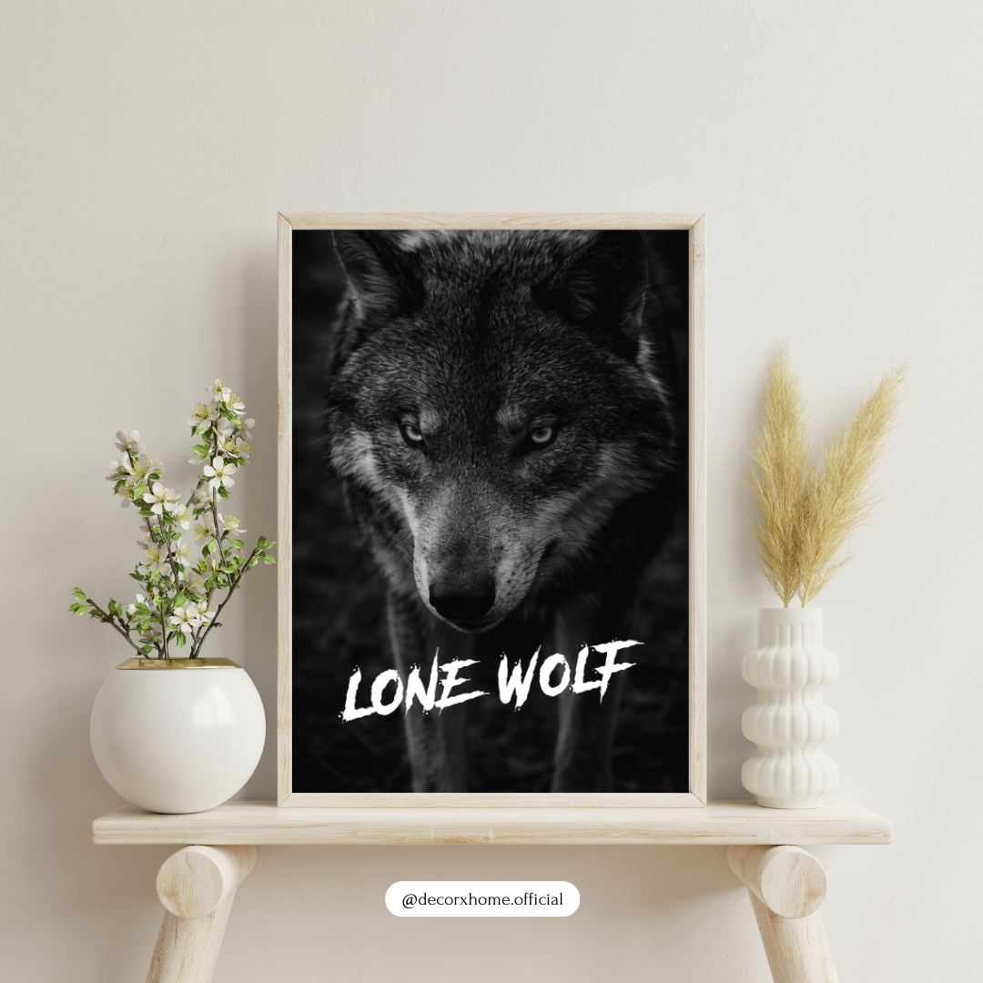 Lone Wolf Motivational Poster | Dark Aesthetic Wolf Wall Art | Decorxhome