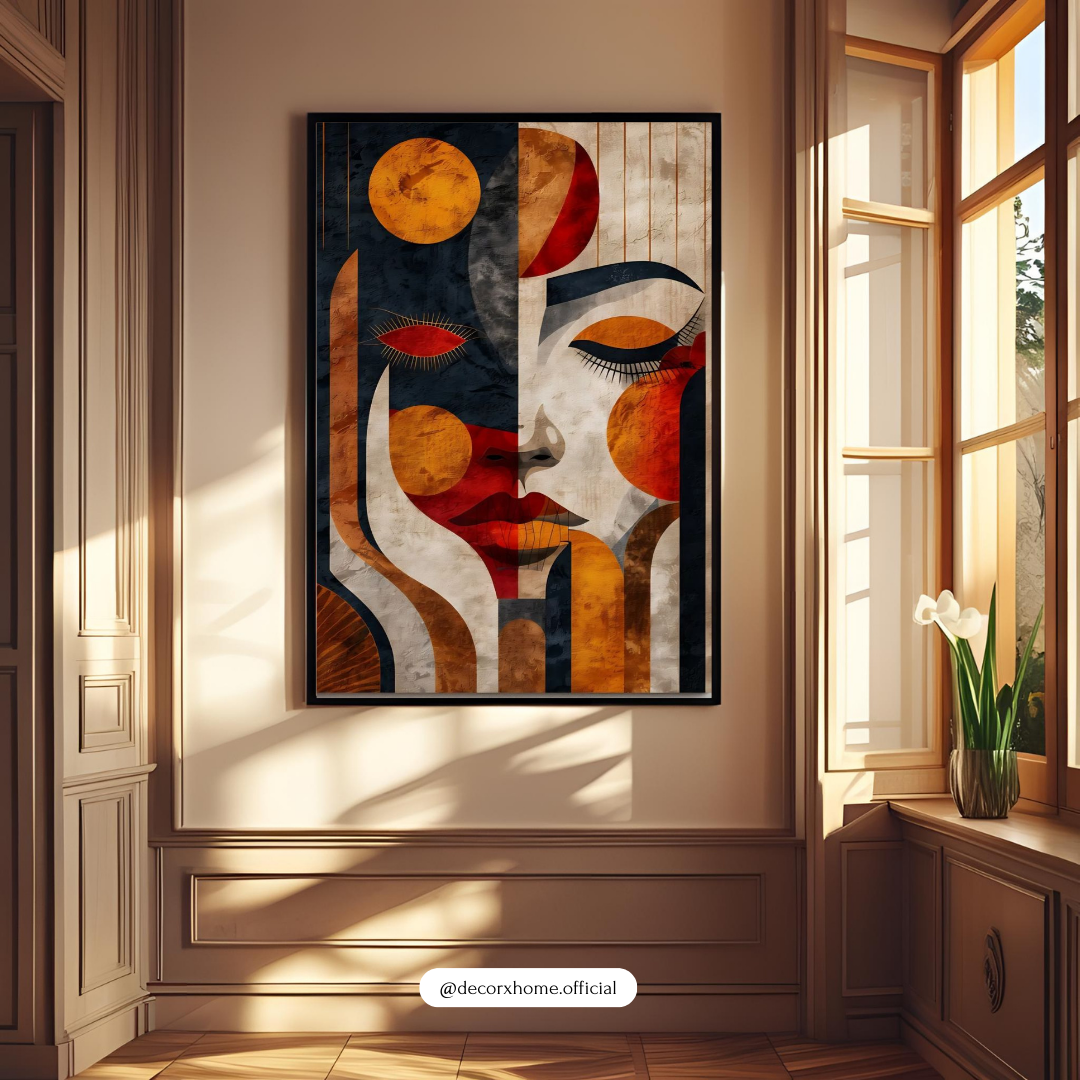 Abstract Woman Face Art Poster – Modern Aesthetic Boho Wall Decor