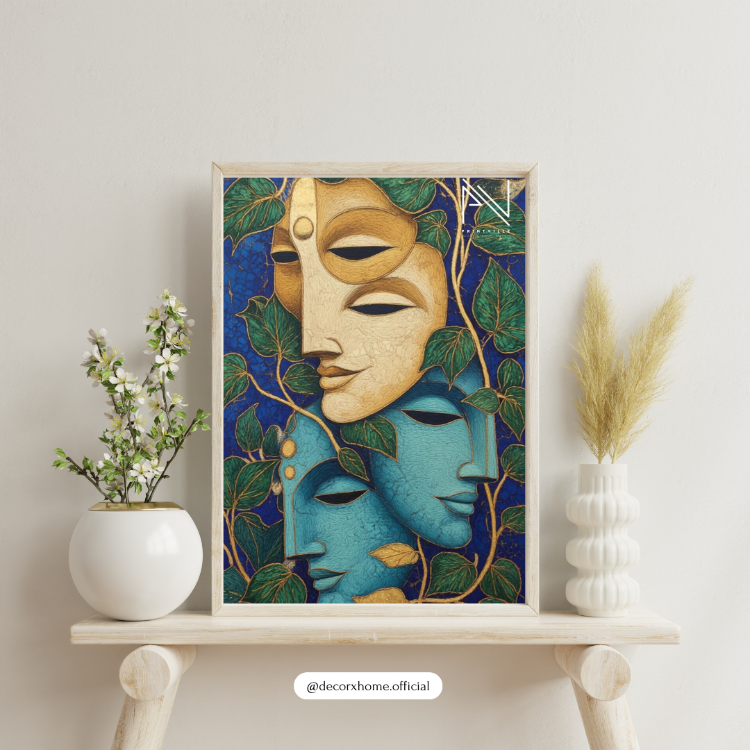 Serene Abstract Faces Wall Art Poster – Modern Spiritual Home Décor by Decorxhome