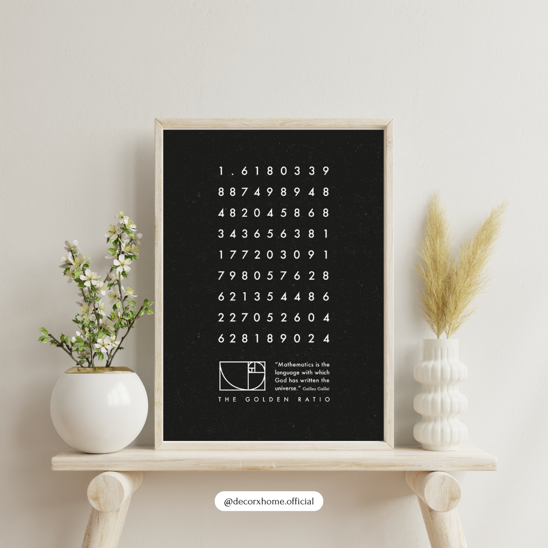 Golden Ratio Mathematics Wall Art Poster – Fibonacci & Phi Minimalist Science Design | Decorxhome
