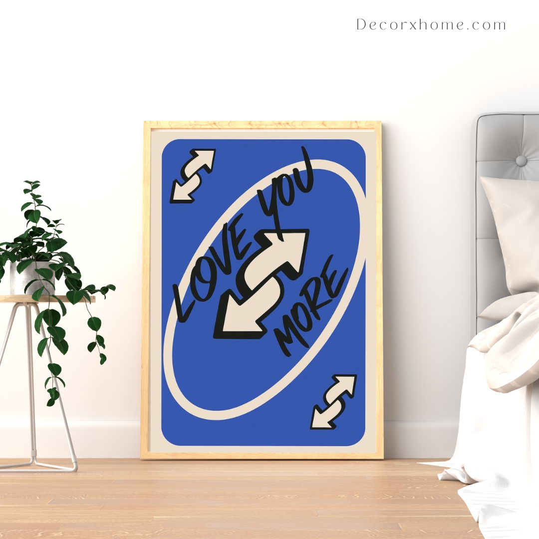 Love You More – Playful Arrow Card-Style Wall Poster