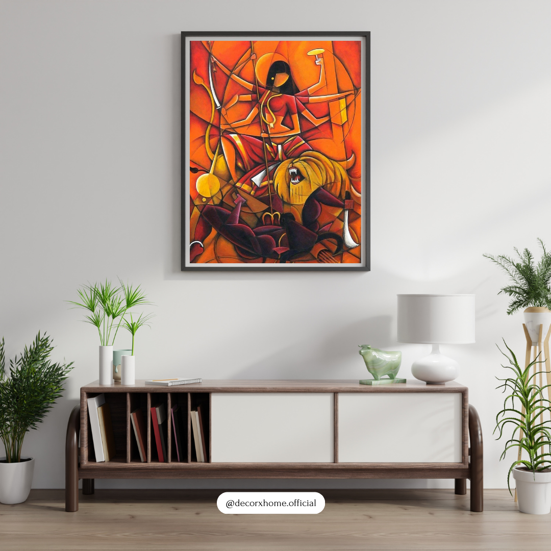 Maa Durga Divine Warrior Spirit – Abstract Strength & Power Wall Poster