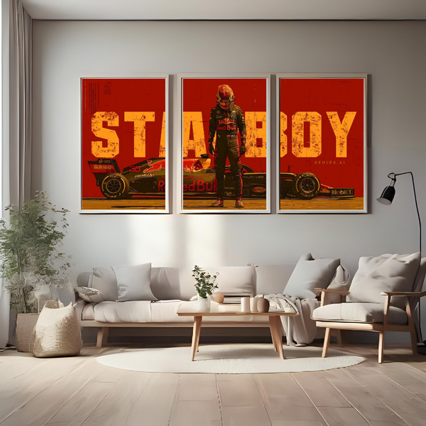 F1 - Speed Boy – Formula Racing Triptych Wall Poster Set (3 Panels)