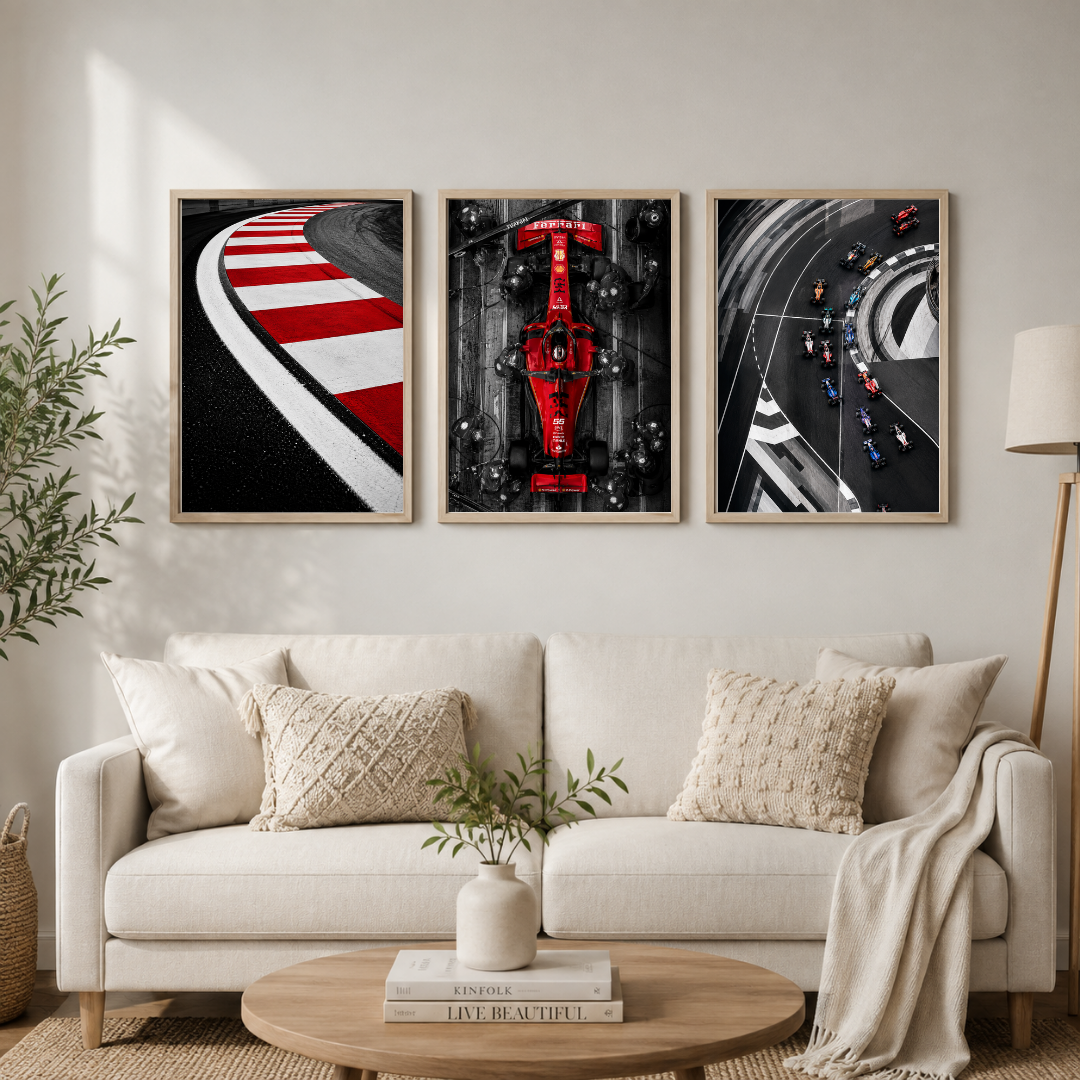 Racing Rush – 3 Piece Formula Racing Wall Art Set