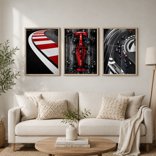 Racing Rush – 3 Piece Formula Racing Wall Art Set