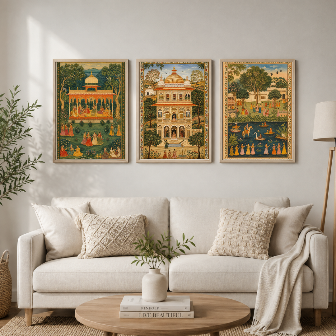 Royal Indian Heritage – 3 Piece Traditional Art Wall Set