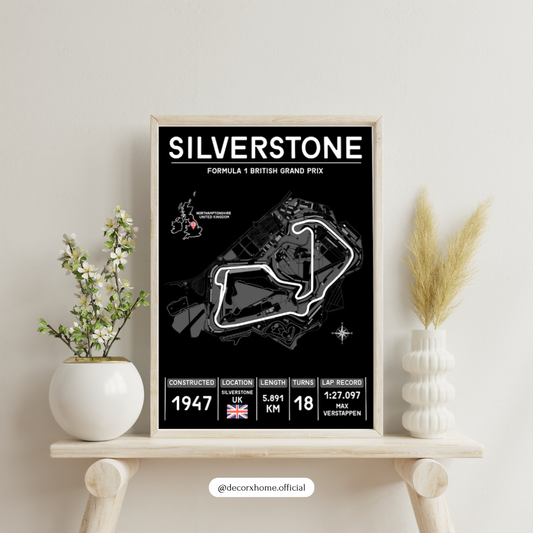 Formula 1 Legendary Circuits Track Map Posters – Minimalist F1 Racing Wall Art Collection | Decorxhome
