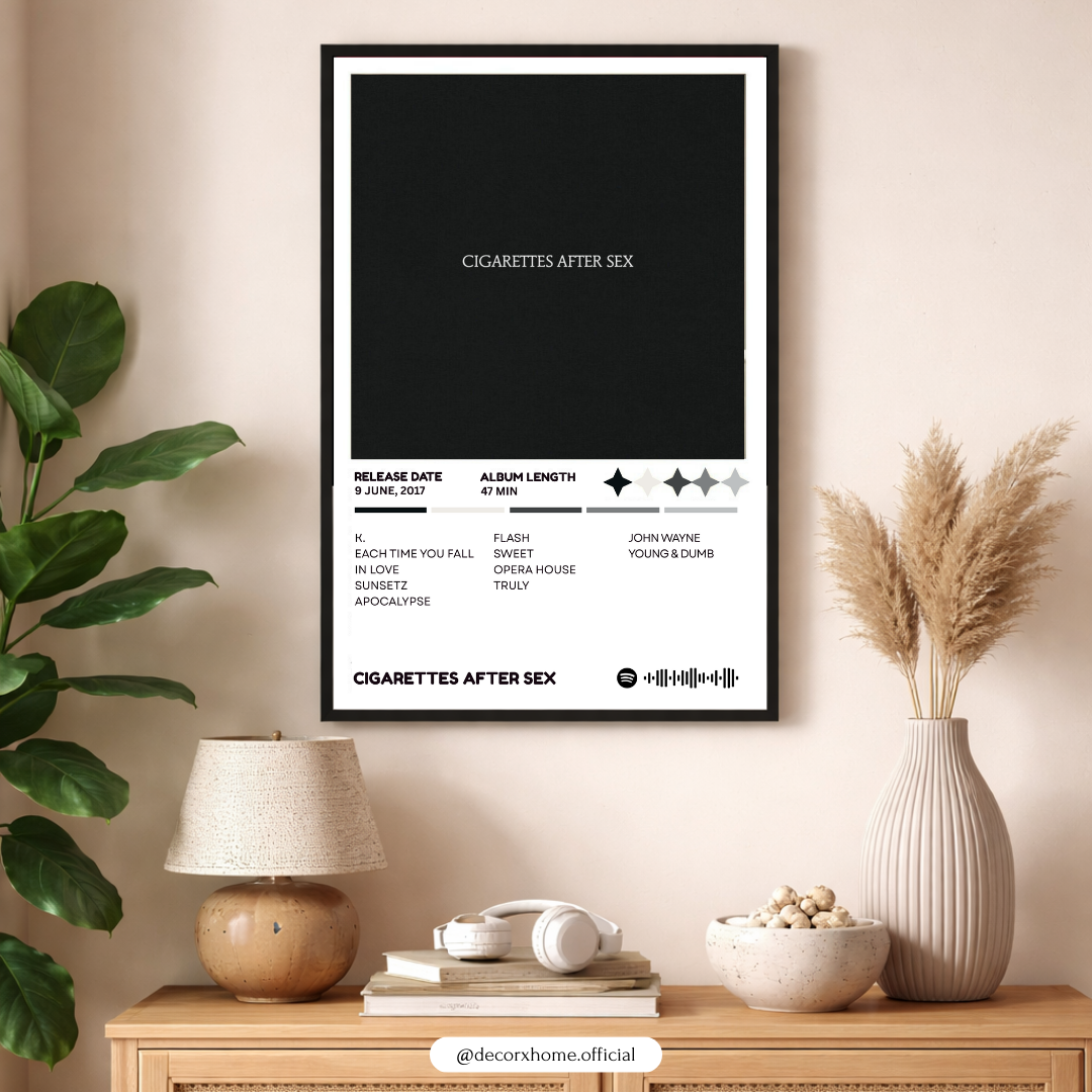 Decorxhome Custom Album Tracklist Poster – Aesthetic Music Wall Art for Bedroom & Studio 🎵
