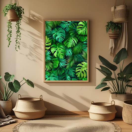 Tropical Green Leaves Wall Poster – Refresh Your Space with Nature 🌿✨