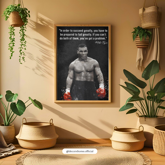 Mike Tyson Motivational Quote Poster | Boxing Inspiration Wall Art | Decorxhome