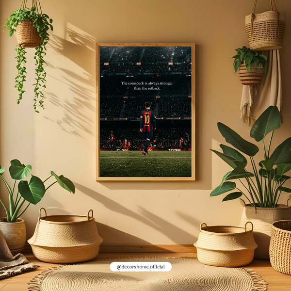 The Comeback Motivation Poster | Football Legend Inspirational Wall Art | Decorexhome