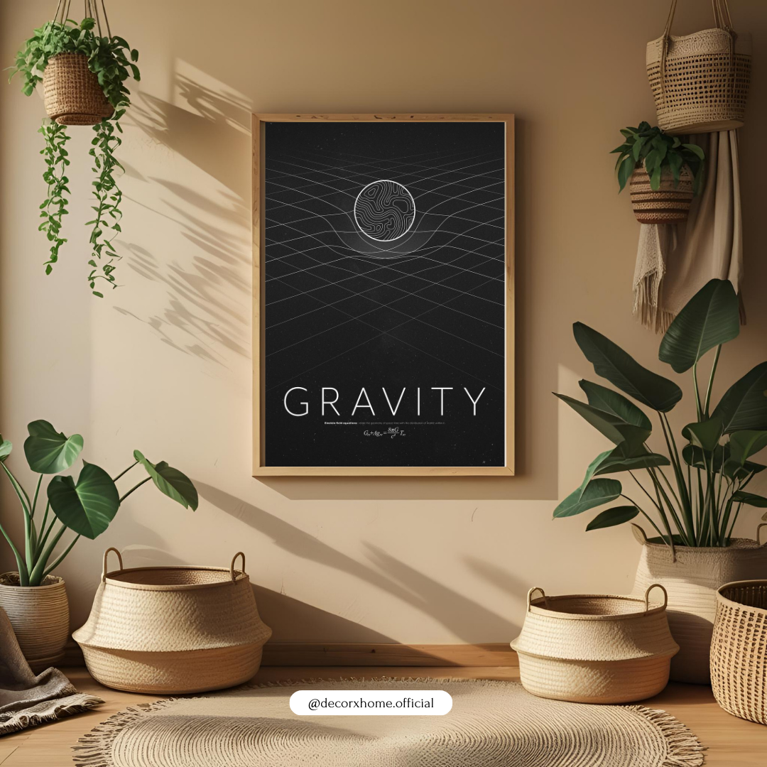 Gravity Minimalist Science Wall Art Poster – Space & Physics Design | Decorxhome