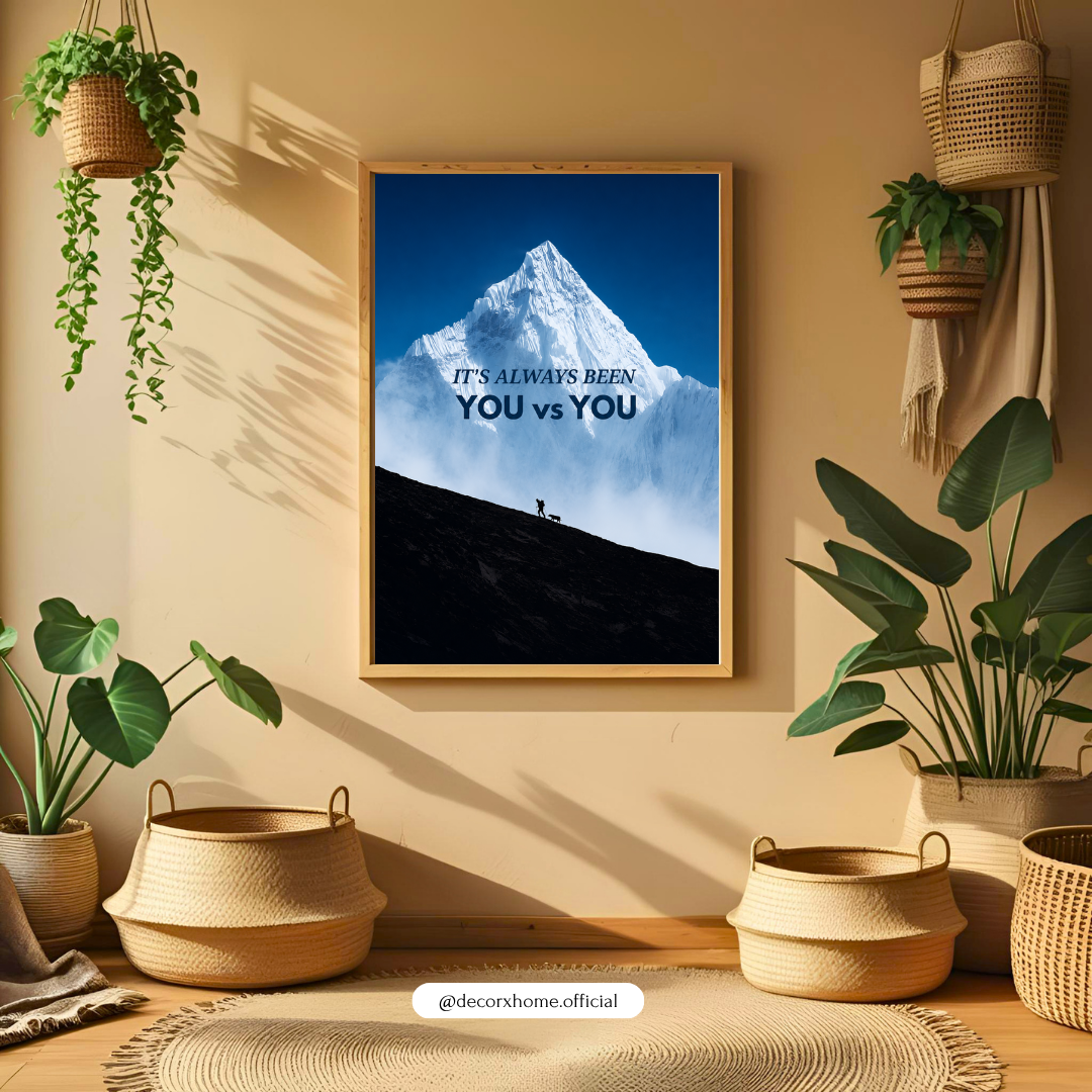 You vs You Mountain Motivational Poster | Self-Improvement Wall Art | Decorexhome