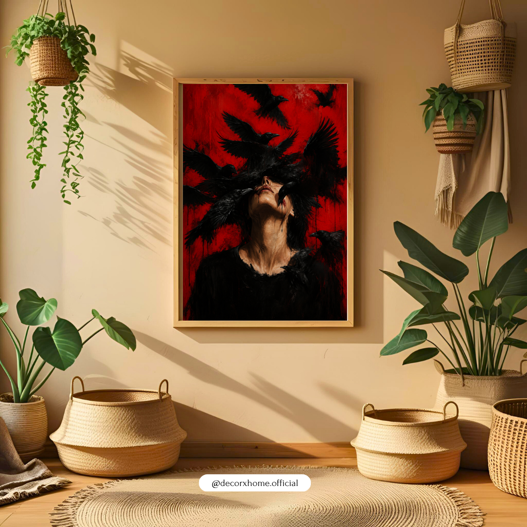 Crimson Ravens – Dark Gothic Surreal Wall Art Poster | DecorxHome