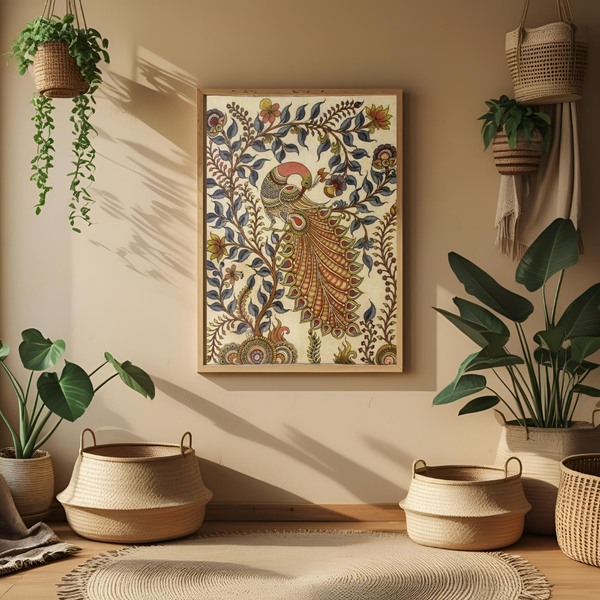 Kalamkari Peacock – Traditional & Cultural Poster 🦚✨