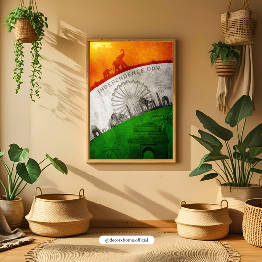 Indian Independence Day Poster | Tricolor Heritage & Freedom Wall Art