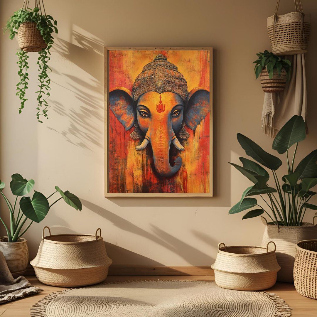 Divine Lord Ganesha Spiritual Wall Poster 🕉️✨