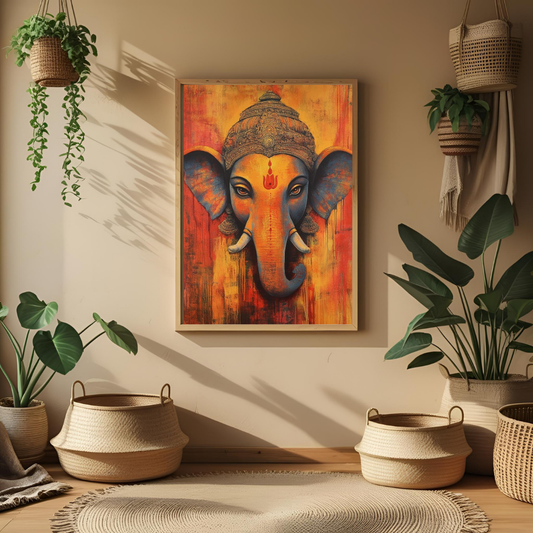Divine Lord Ganesha Spiritual Wall Poster 🕉️✨