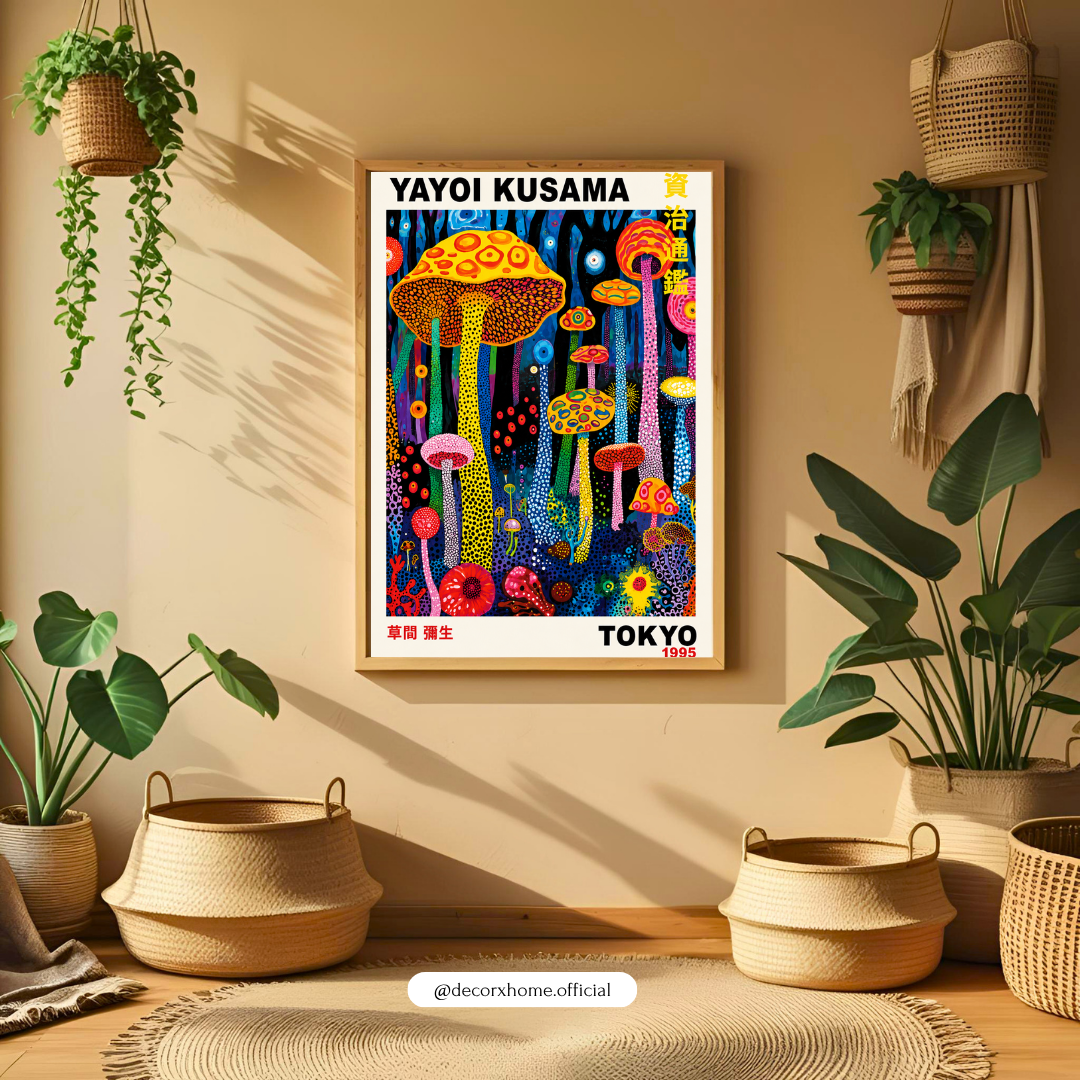 Colorful Mushroom Fantasy Wall Art Poster | Psychedelic Pop Art Decor