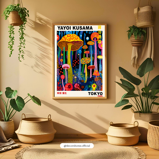 Colorful Mushroom Fantasy Wall Art Poster | Psychedelic Pop Art Decor