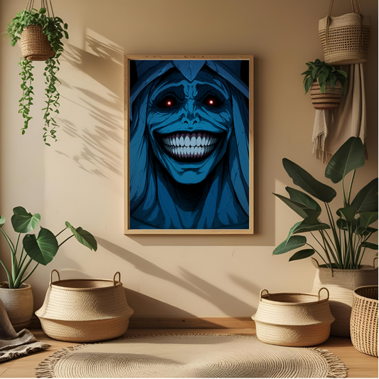 😈 Dark Smiling Demon Poster 🖼️ | Horror Aesthetic Wall Art 🌑👁️