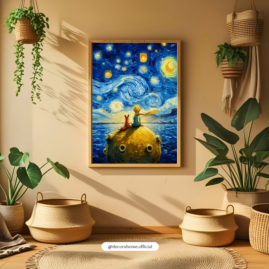 Decorexhome Starry Dream Voyage Wall Art Poster | Whimsical Night Sky Canvas Print | Fantasy Inspired Home Decor
