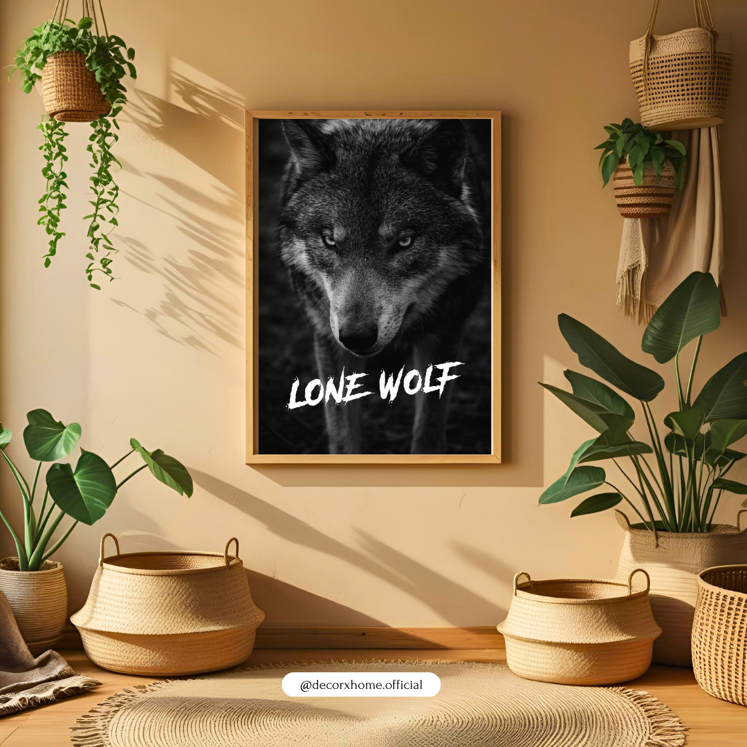 Lone Wolf Motivational Poster | Dark Aesthetic Wolf Wall Art | Decorxhome