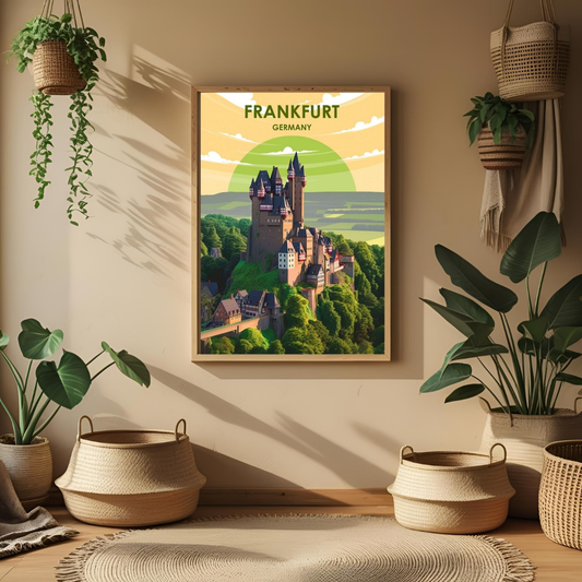 ✈️ Frankfurt, Germany – Framed Travel Wall Art Print for Home & Office Décor 🖼️