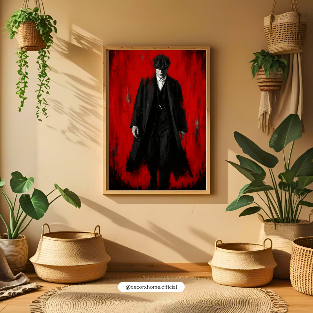Crimson Noir Man Wall Art Poster | Dark Vintage Aesthetic Print | Decorexhome