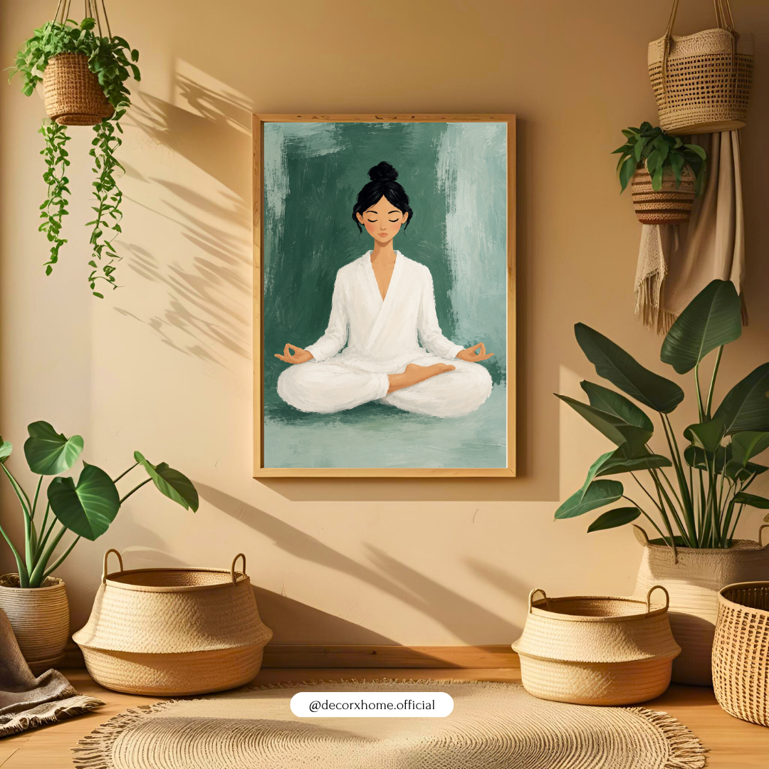 Decorxhome – Peaceful Meditation Girl Wall Art Poster