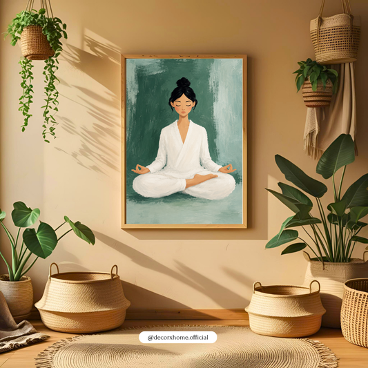 Decorxhome – Peaceful Meditation Girl Wall Art Poster