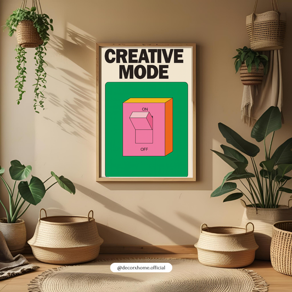 Creative Mode Poster – Colorful Motivational Wall Art for Work & Study Spaces