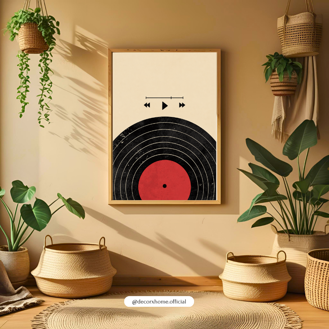 Retro Vinyl Record Wall Art | Minimalist Music Poster | Decorxhome