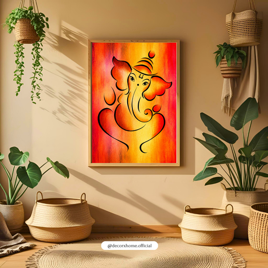 Decorxhome – Minimalist Lord Ganesha Spiritual Wall Art Poster