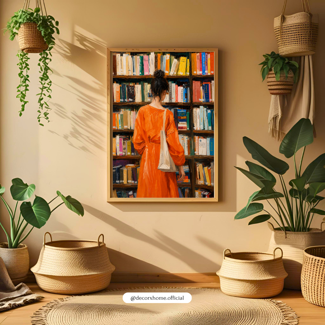 Lost in Books – Cozy Library Aesthetic Wall Art Poster | DecorxHome
