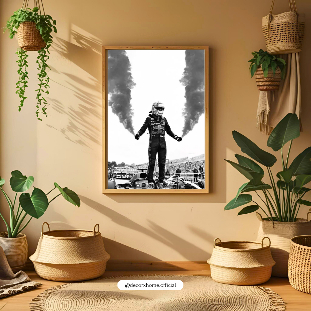 F1 Racing Victory Poster | Motorsport Driver Celebration Wall Art | Decorxhome