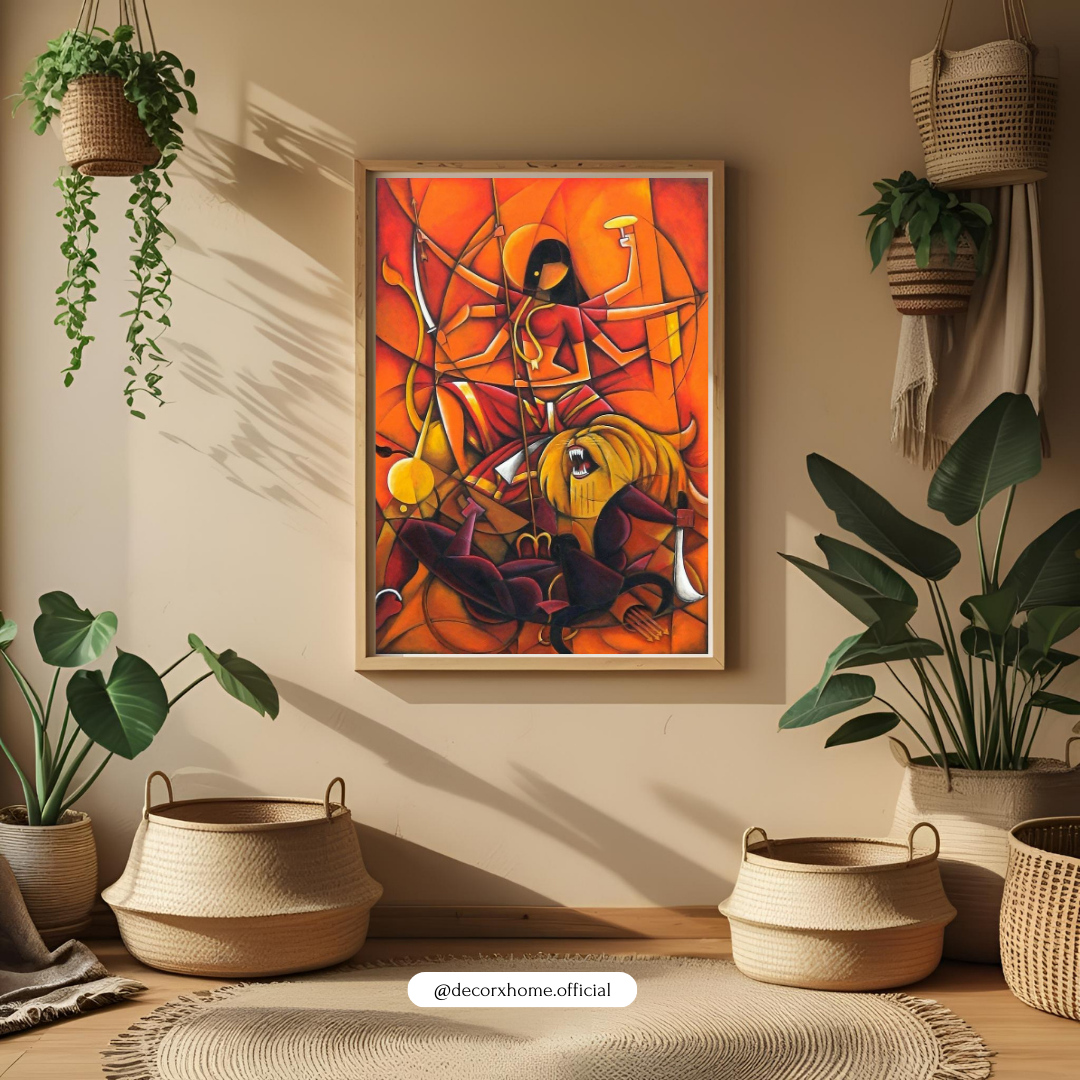 Maa Durga Divine Warrior Spirit – Abstract Strength & Power Wall Poster