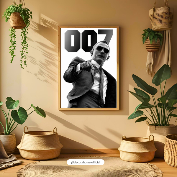 007 James Bond Poster | Minimalist Spy Movie Wall Art by DecorxHome