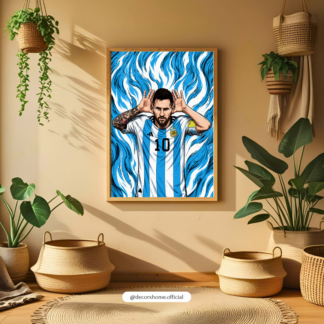 Lionel Messi Argentina Football Wall Art – Iconic #10 Sports Poster