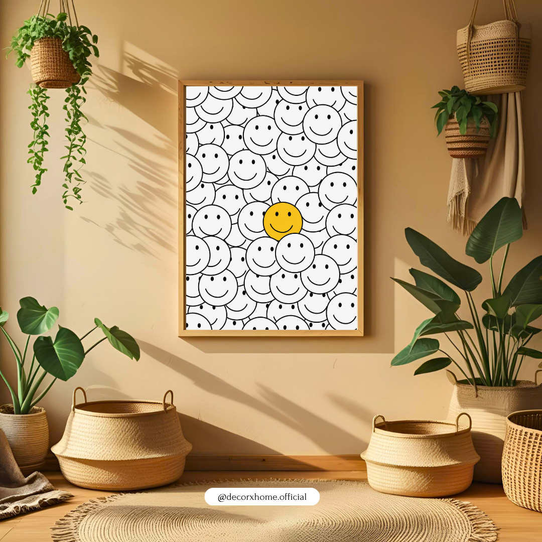 Stand Out Smiley Face Poster | Minimalist Positive Wall Art by DecorxHome