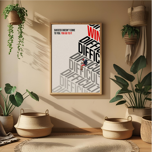 Success Motivation Wall Poster – Minimalist Home & Office Decor