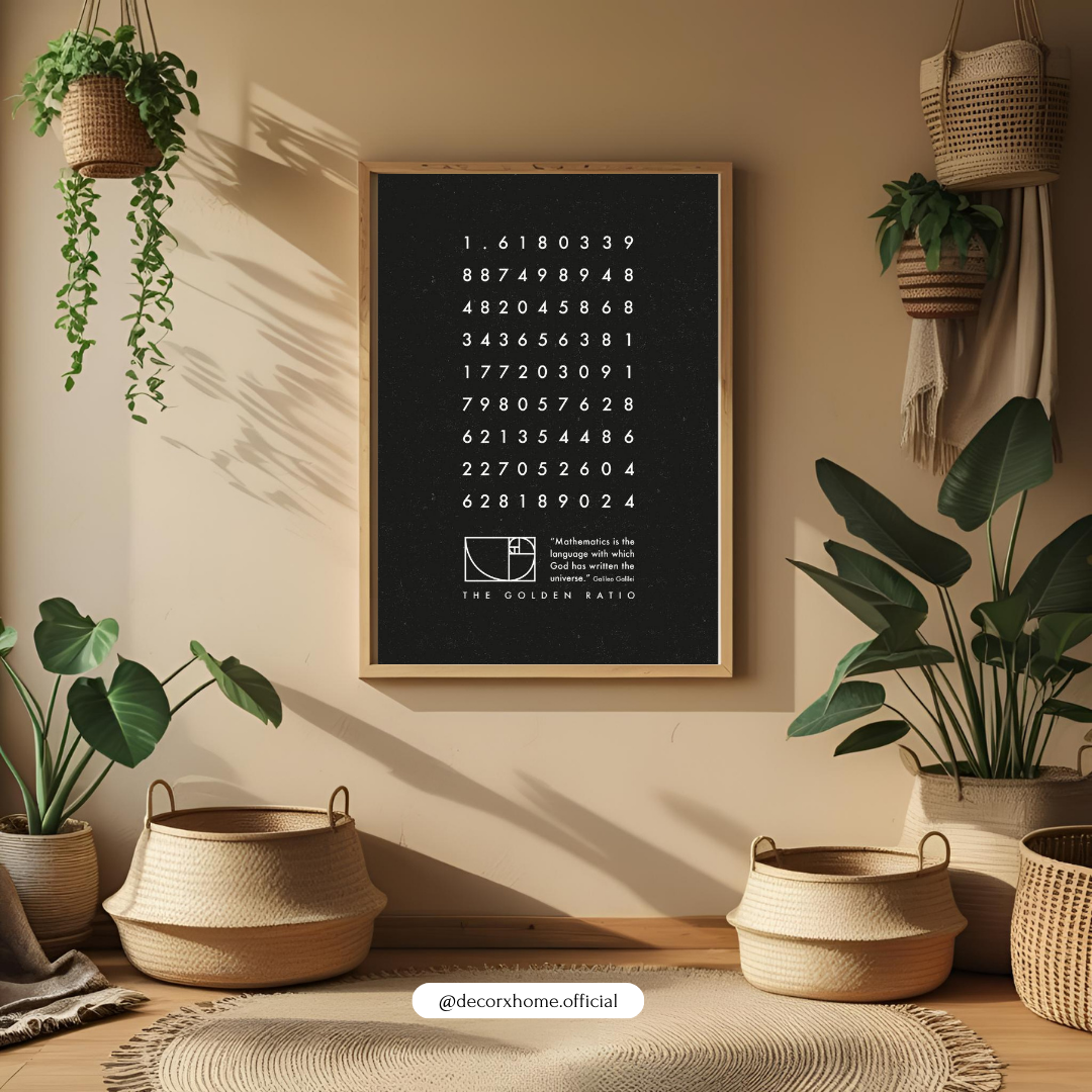 Golden Ratio Mathematics Wall Art Poster – Fibonacci & Phi Minimalist Science Design | Decorxhome