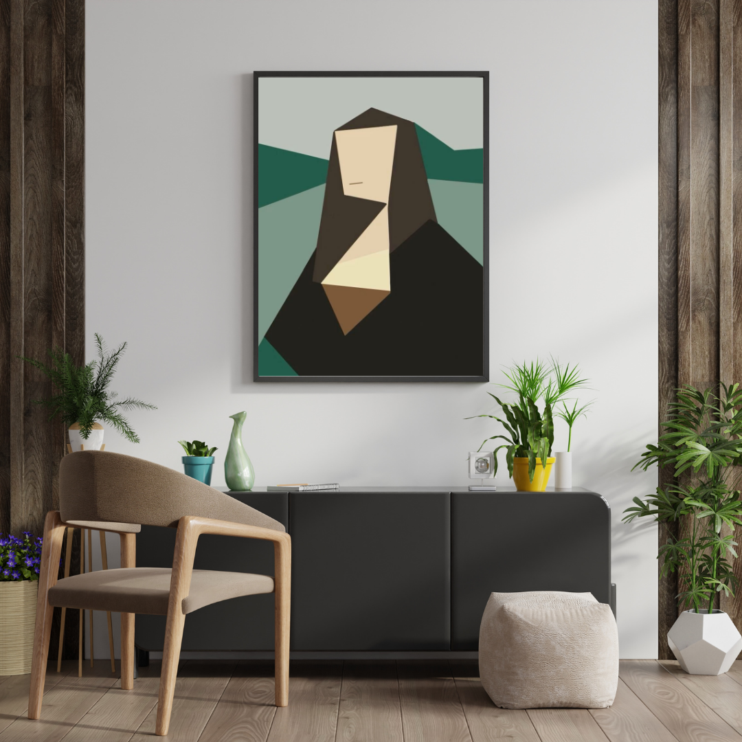 Abstract Mona – Modern Geometric Portrait Framed Poster | Decorxhome
